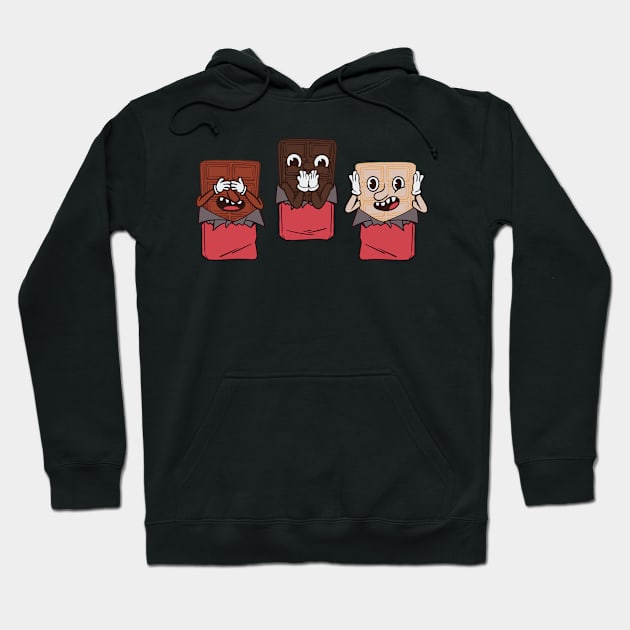 Three Wise chocolates Hoodie by Printroof